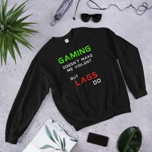 לגיימר - ציוד גיימינג ומחשבים ביגוד ואופנה לגיימר סוודר גיימר Gaming doesn&#039;t make me violent