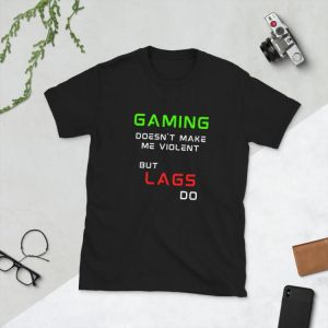 לגיימר - ציוד גיימינג ומחשבים ביגוד ואופנה לגיימר חולצת גיימר Gaming doesn&#039;t make me violent